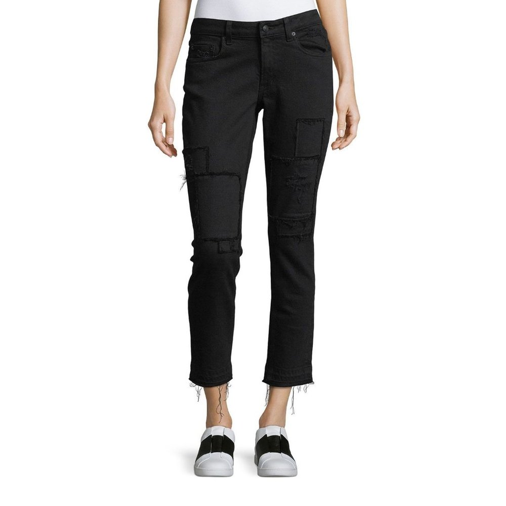 Derek Lam 10 Crosby Denim Mila Patchwork Girlfriend Jeans - Picture 2 of 16
